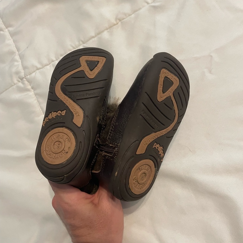 Pediped Black and Tan Baby Walker Shoes
